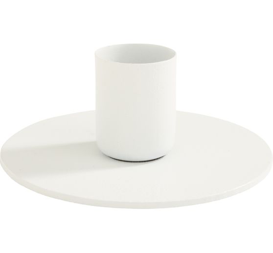 Metal candle holder for taper candles, White