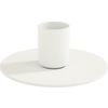 Metal candle holder for taper candles, White Flat
