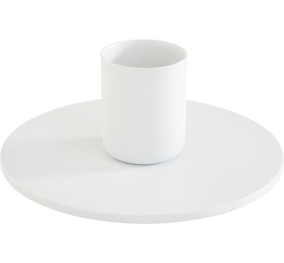 Metal candle holder for taper candles, White