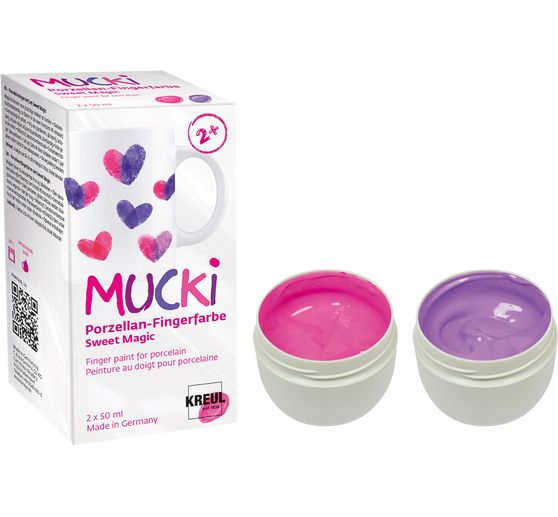 MUCKI Porzellan-Fingerfarben-Set, 2 x 50 ml