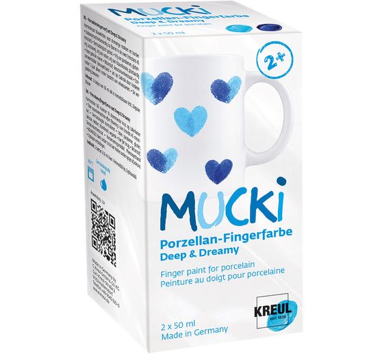 MUCKI Porzellan-Fingerfarben-Set, 2 x 50 ml