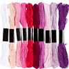 Embroidery thread assortment, 1 mm, 10 colours of 8 m each Harmony in Lilac/Pink