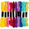 Embroidery thread assortment, 1 mm, 10 colours of 8 m each Intense colours