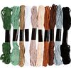 Embroidery thread assortment, 1 mm, 10 colours of 8 m each Natural colours