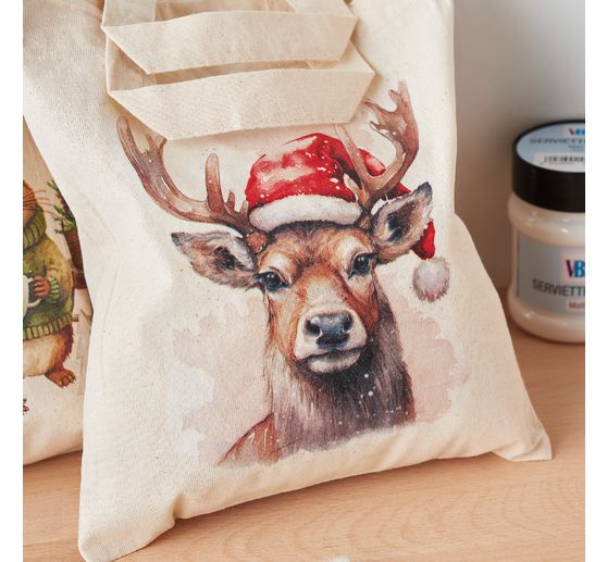 Serviette "Deer With Santa Hat"