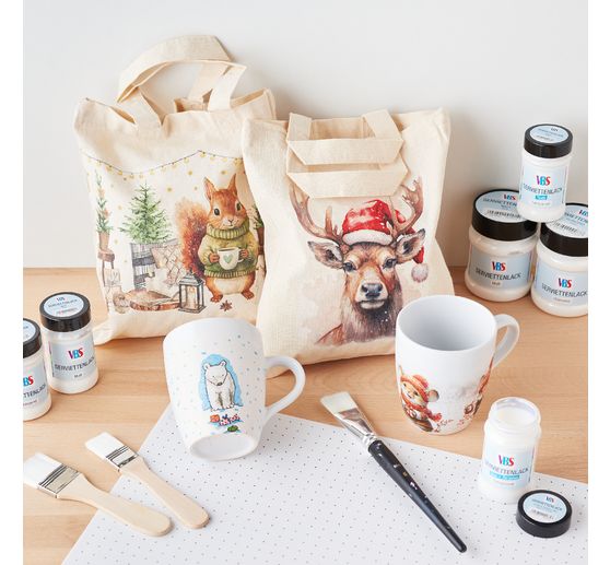 Serviette "Deer With Santa Hat"