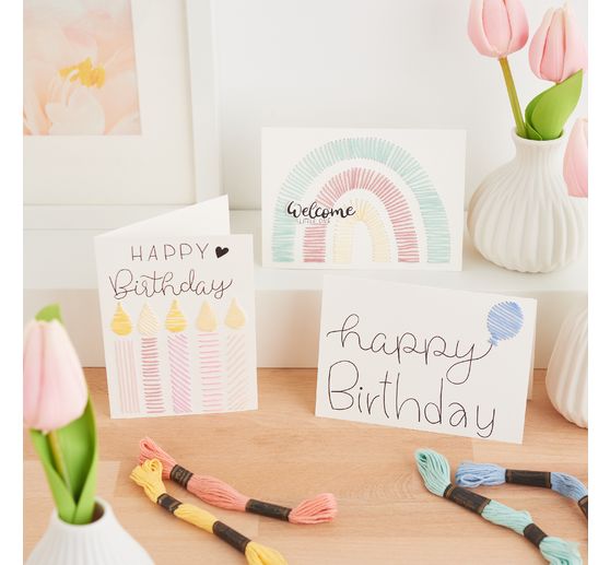 VBS Doppelkarten mit Umschl&auml;gen "Creme", 50 Stk.