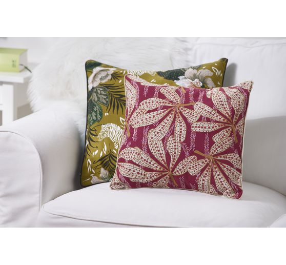 Halbpanama-Stoff "Zebra und Blumen"