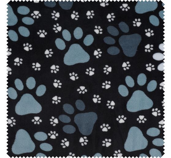 Fleece fabric "Paws-Black"