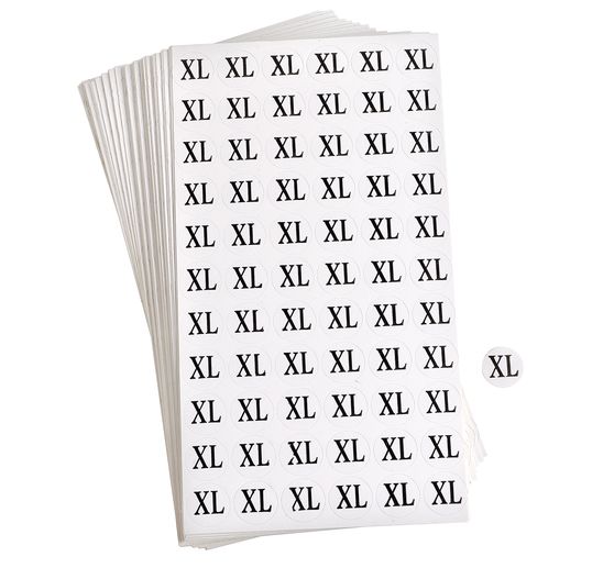 VBS Clothing size stickers, 3960 pieces