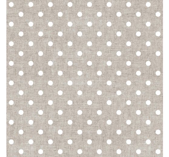 Motif fabric linen look "Big dots"