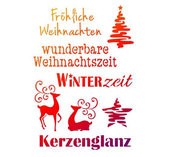 Schablone "Weihnachtsmotive + Schriften"