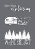 Schablone "Wanderlust" mit Rakel