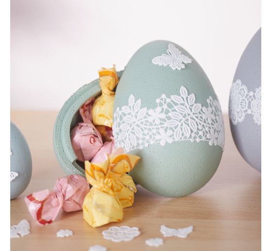 Styrofoam egg, 15,5 x 11 cm, 2 parts