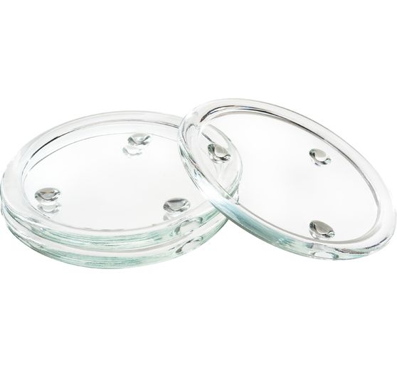 VBS Kerzen Glasuntersetzer, 3 Stück, Ø 13 cm