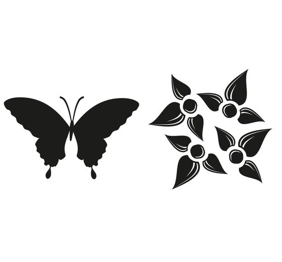 Relief inlay set "Butterfly, Flower"