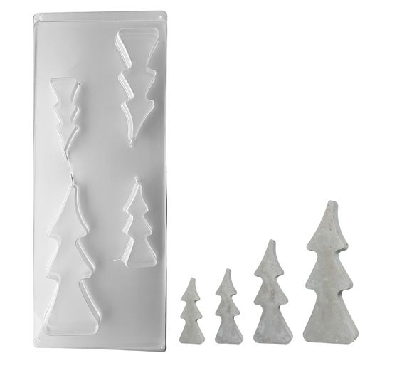 Casting mould "4 fir trees", approx. 8-16 cm