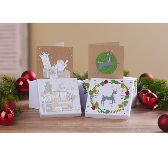 Double cards with envelopes "Kraft paper", 12.5 x 12.5 cm, 50 pieces