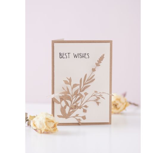 Double cards with envelopes "Kraft paper", 12.5 x 12.5 cm, 50 pieces