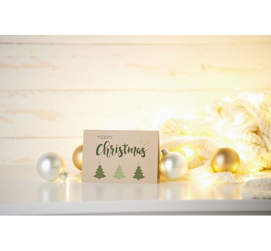 Double cards with envelopes "Kraft paper", 12.5 x 12.5 cm, 50 pieces