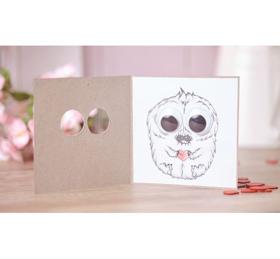 Double cards with envelopes "Kraft paper", 12.5 x 12.5 cm, 50 pieces