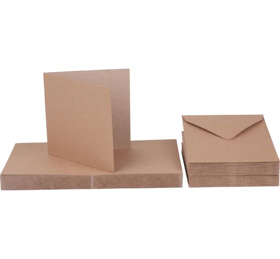 Doppelkarten "Kraftpapier", 12,5 x 12,5 cm