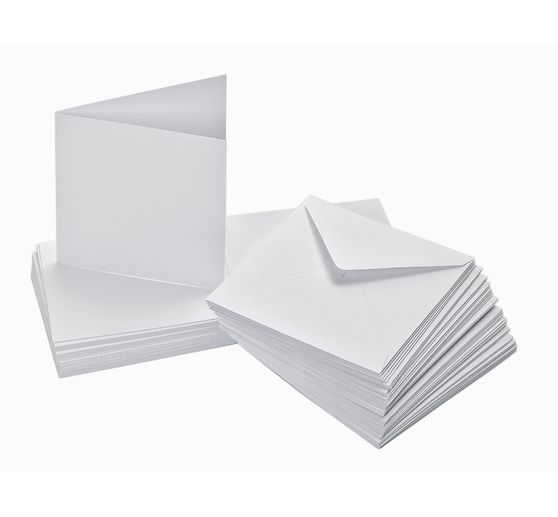 Doppelkarten mit Umschlägen, Weiß