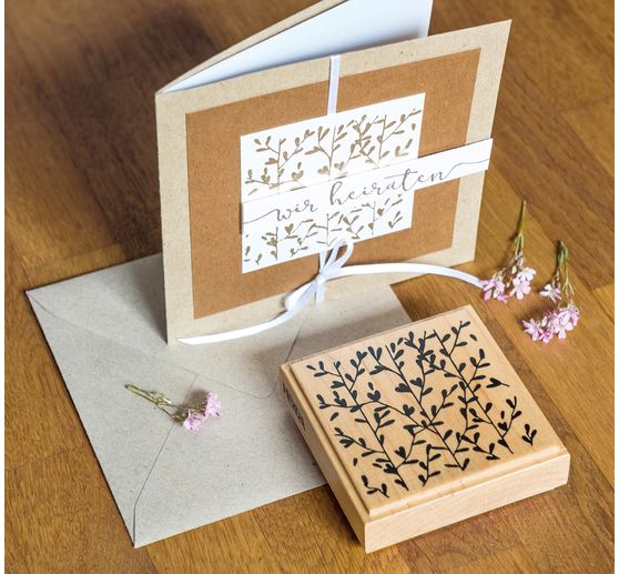 Holzstempel "Wir heiraten"