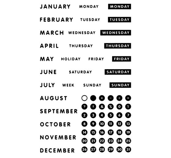 Silicone stamp "Calendar"