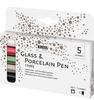 KREUL Glass & Porcelain Pen "Chalky" medium, set of 5