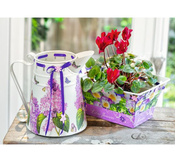 VBS Jug, metal, cream-coloured, in enamel look