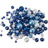 Glaswachsperlen-Mix, 65g Blau/Weiß