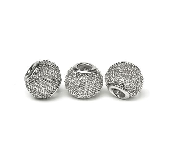 Net bead, large hole bead, approx. 12 x 10 mm