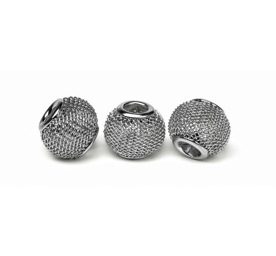 Net bead, large hole bead, approx. 12 x 10 mm