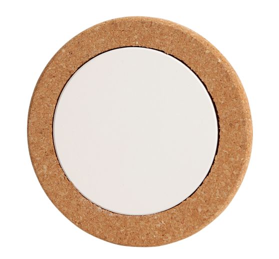 Cork coaster "Round", incl. ceramic plate