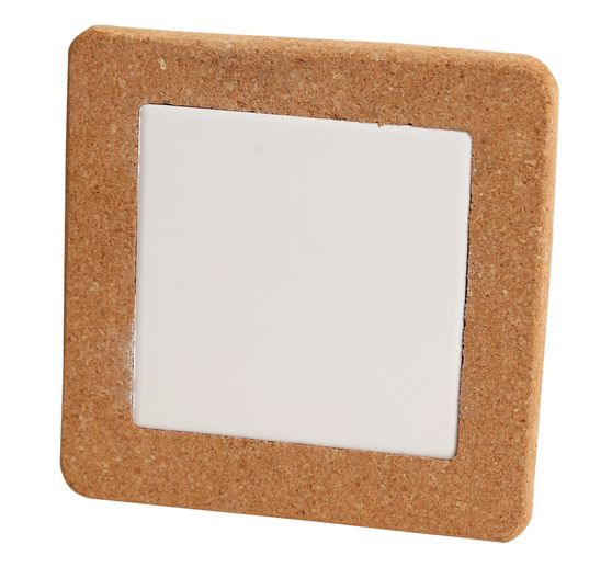 Cork coaster "Square small", incl. ceramic plate