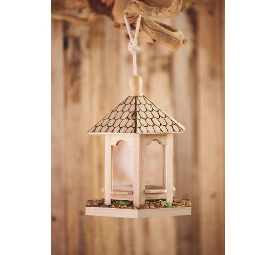 VBS Bird feeding house, 6 angular, wood