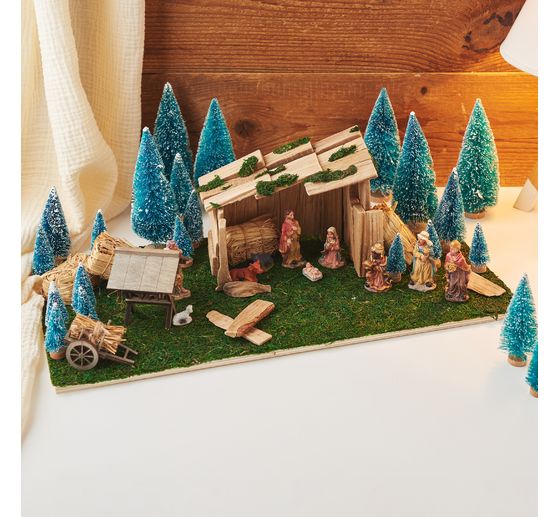 VBS Miniatur Tannenbaum, 16er-Set, beschneit