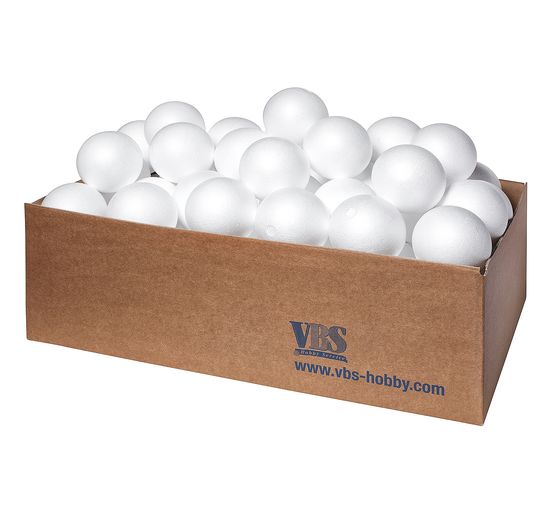 VBS Polystyrene balls, Ø 8 cm, 50 pieces