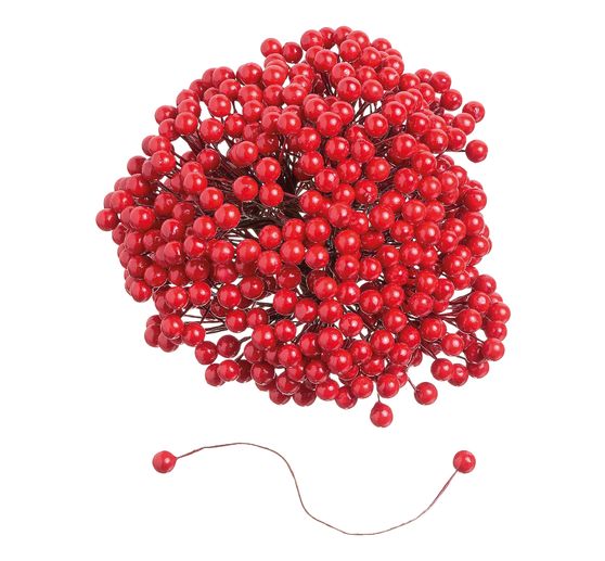 VBS Decorative berries with wire "Ø 7 mm", 500 pieces