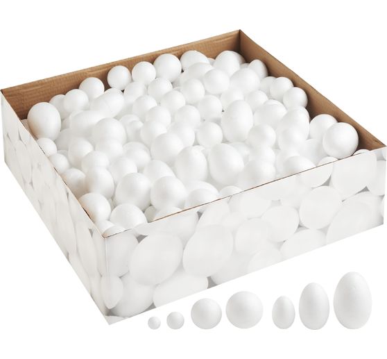 Styrofoam eggs & balls set, 550 pcs