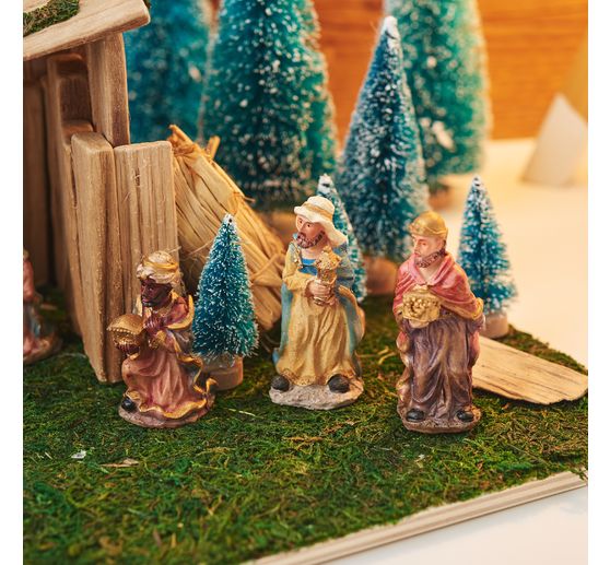 VBS Miniatur Tannenbaum, 16er-Set, beschneit