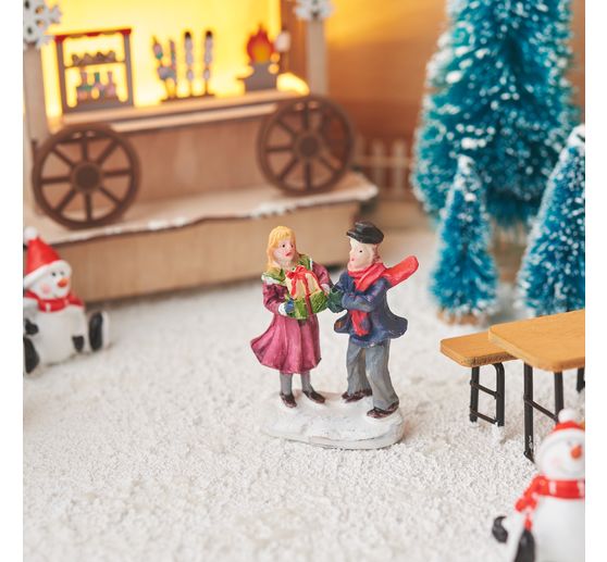 VBS Miniatur Tannenbaum, 16er-Set, beschneit