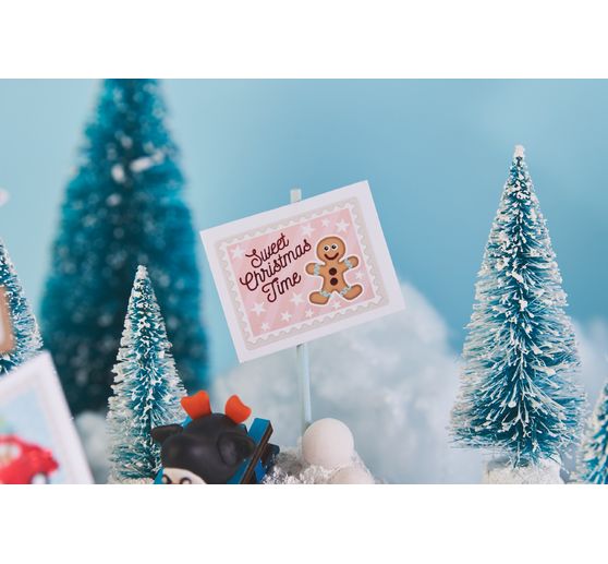 VBS Miniature fir tree, set of 16, snowed
