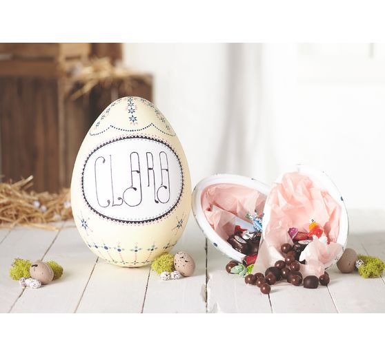 Styrofoam egg, 2 parts, 21 cm