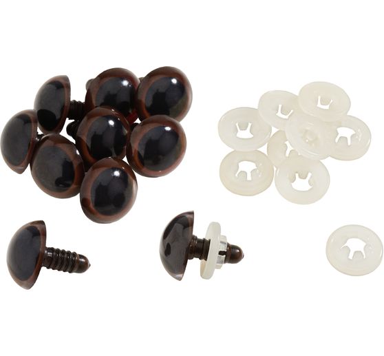 Bear eyes brown, &Oslash; 18 mm, 10 pieces