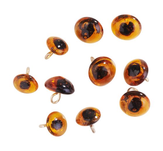 Bear eyes with eyelet, brown,&Oslash; 8 mm, 10 pieces