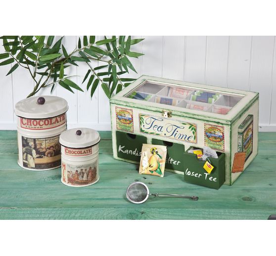 VBS Tea box with 3 drawers and viewing window