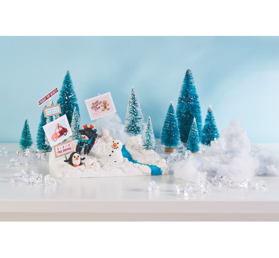 VBS Miniature fir tree, set of 16, snowed