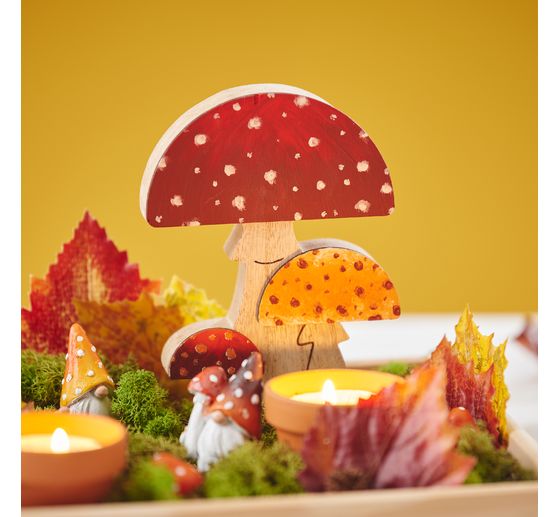 VBS Decorative wooden toadstools, 20 pieces